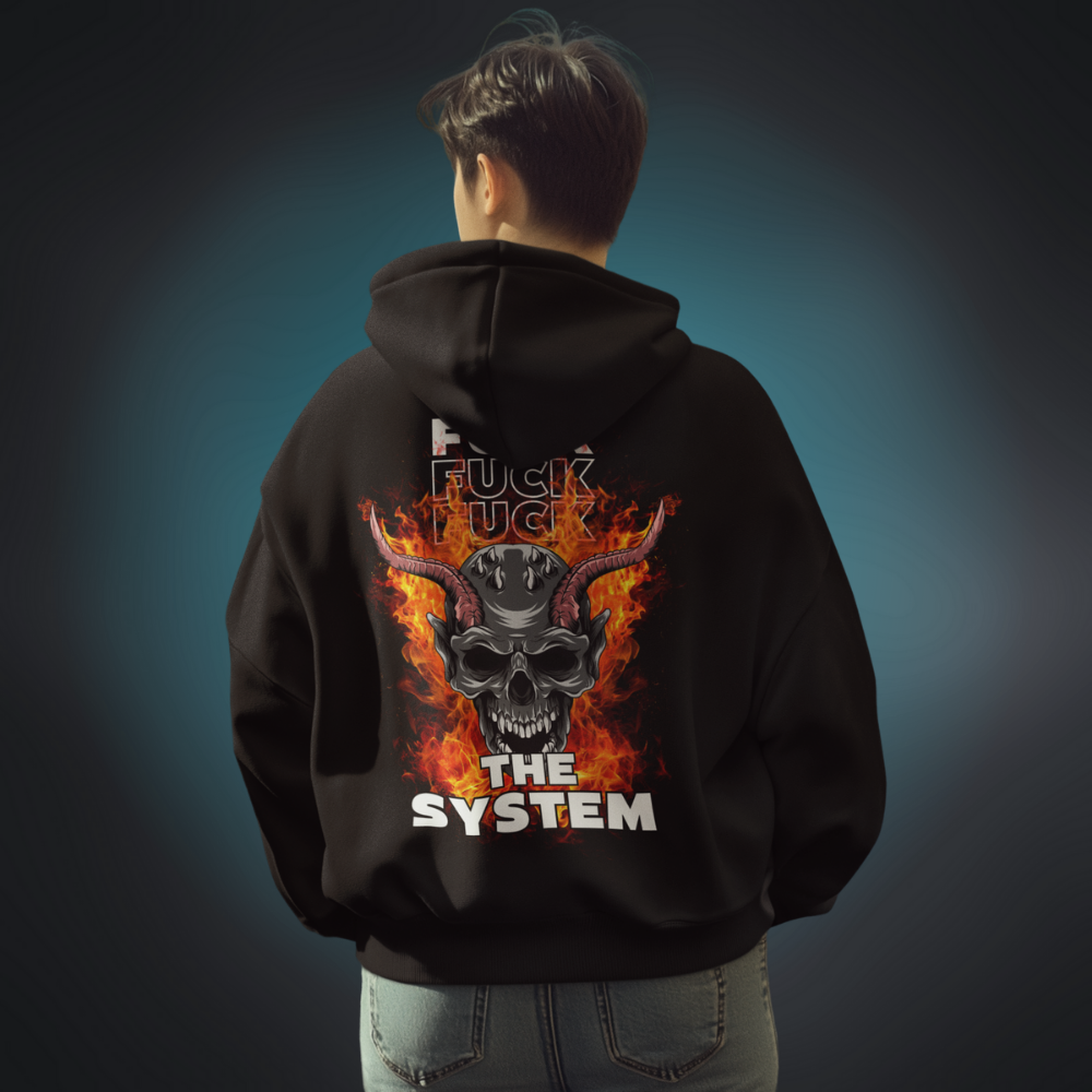 FUCK THE SYSTEM Oversized Hoodie