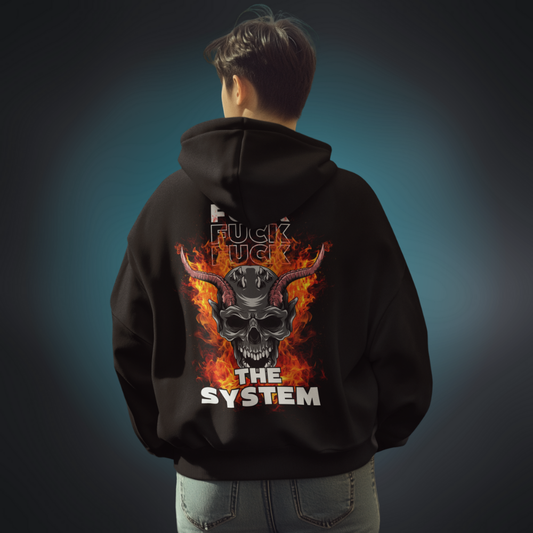 FUCK THE SYSTEM Oversized Hoodie