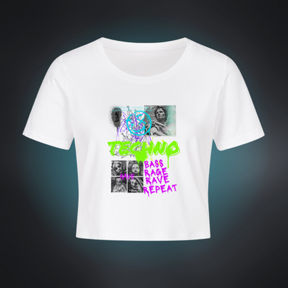 TECHNO RAVE Ladies Cropped Tee