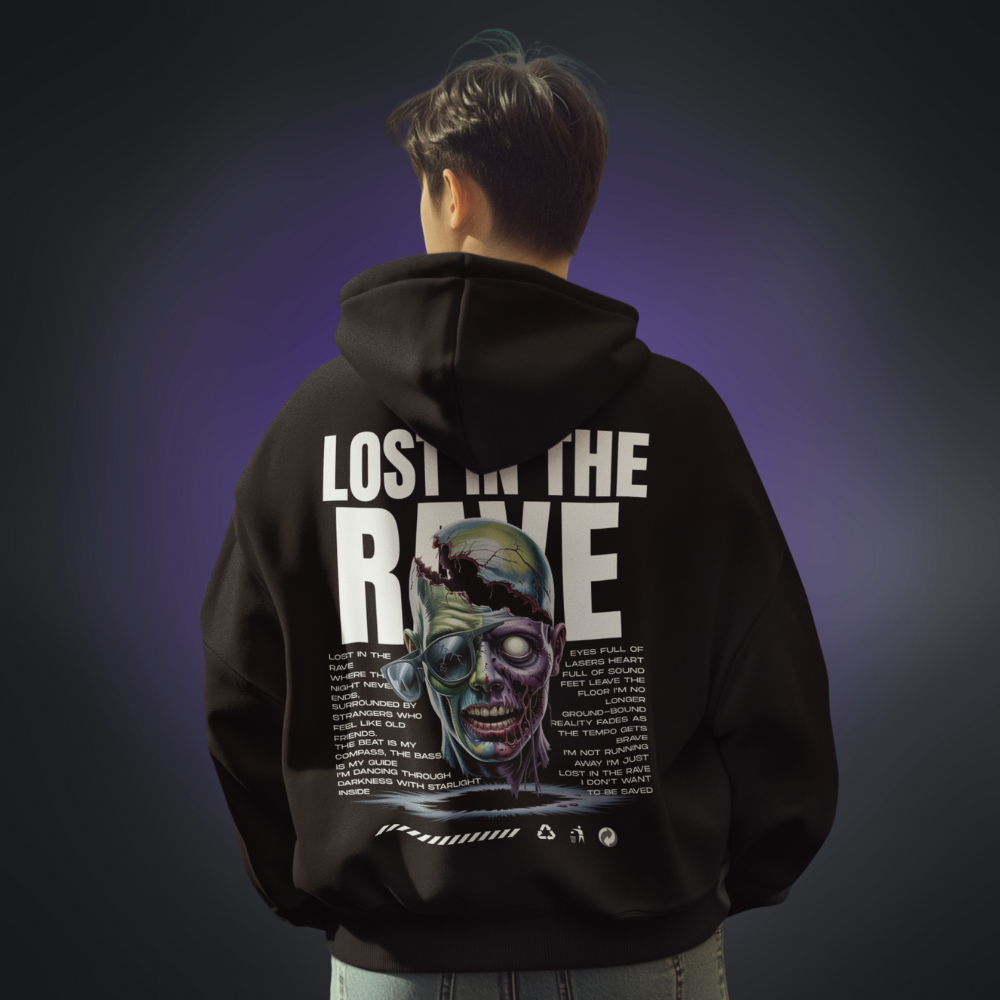 LOST IN THE RAVE Oversized Hoodie